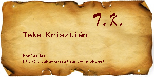 Teke Krisztián névjegykártya