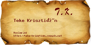 Teke Krisztián névjegykártya